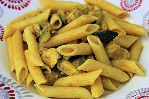 Pâtes Penne, Courgettes et Poulet au Curry - Délicimô ! Blog de Recettes de Cuisine et Pâtisserie