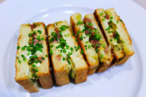 Croque-Monsieur Lardons, Mozzarella et Pesto - Délicimô ! Blog de Recettes de Cuisine et Pâtisserie