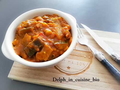 Curry d’aubergines au pois chiches