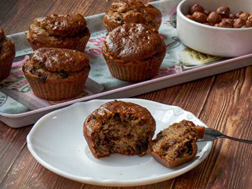 Muffins à la noisette et aux pépites de chocolat