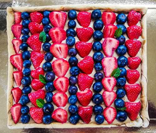 Tarte aux fraises et myrtilles