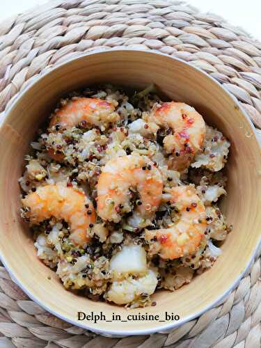 Wok de crevettes au quinoa