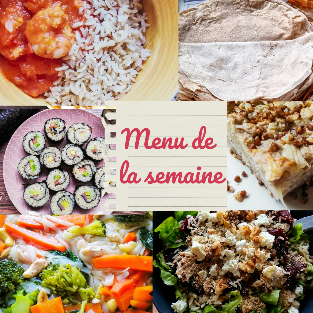 Menu semaine du 13 au 20 mars 2023