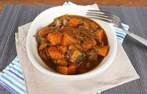 Butternut et champignons en sauce Plats complets