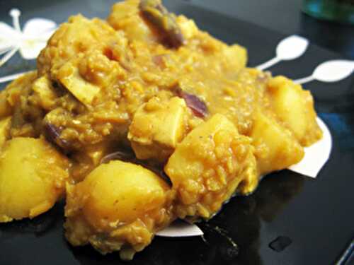 Curry de pommes de terre, lentilles et tofu Plats complets