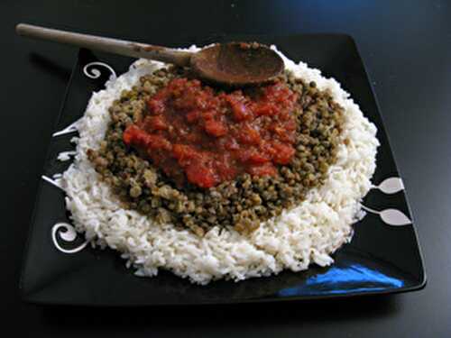 Riz aux lentilles et tomates Plats complets