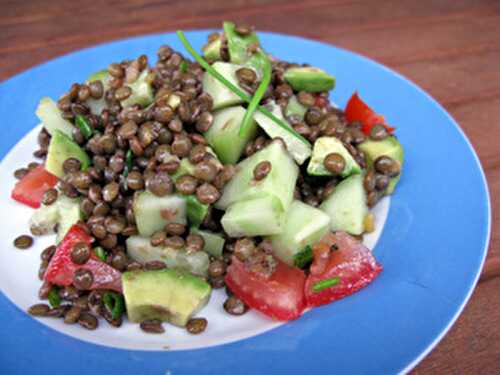 Salade lentilles avocat concombre Salades