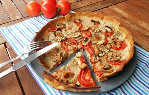 Tarte tomates, mozzarella et champignons Tartes