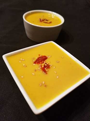 Soupe de butternut, marron et chorizo