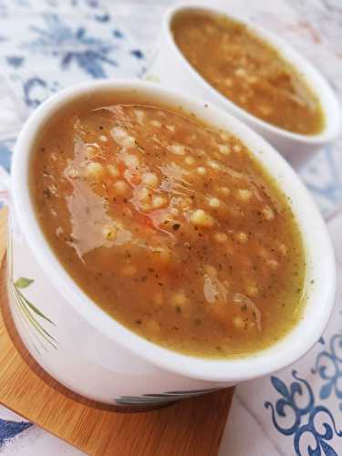 Soupe de courgettes et petites perles