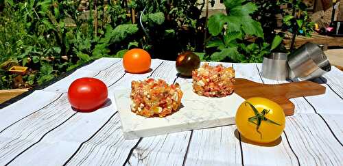 Tartare de tomates 4 couleurs et féta