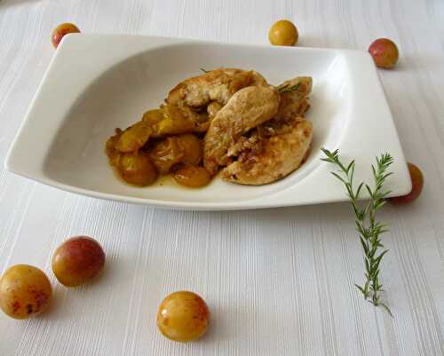 Aiguillettes de poulet aux mirabelles