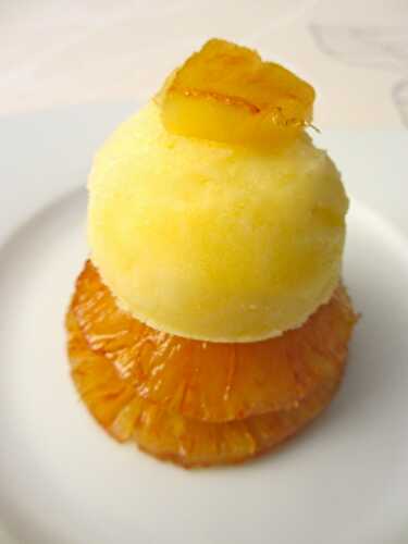 Ananas rôti et son sorbet frais