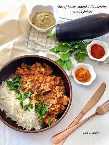 Boeuf haché mijoté à l’aubergine et aux épices