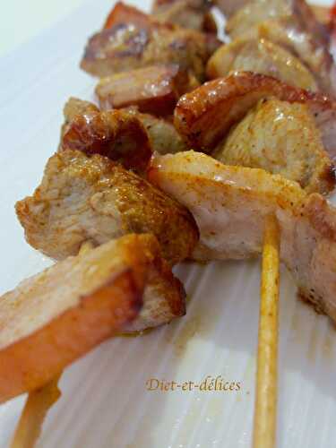 Brochettes de veau et lard au paprika