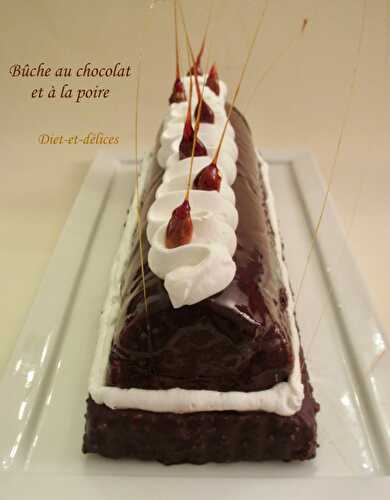 Bûche au chocolat et à la poire