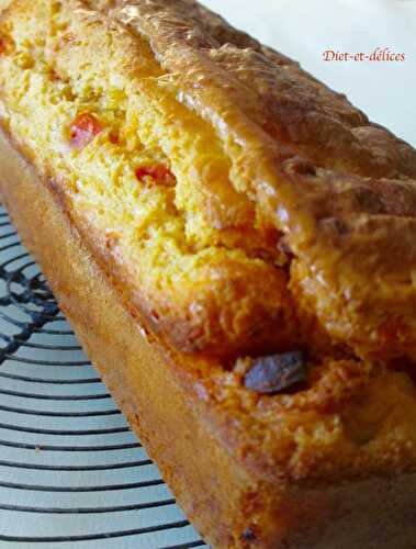 Cake au chorizo, tomates et cancoillotte