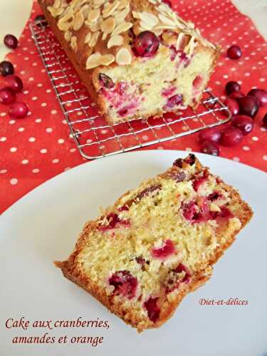 Cake aux cranberries, amande et orange