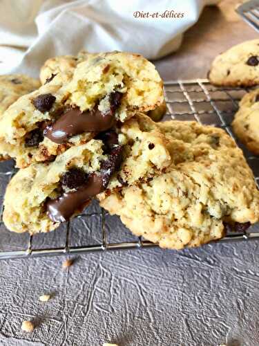 Cookies chocolat pralin, coeur coulant au chocolat