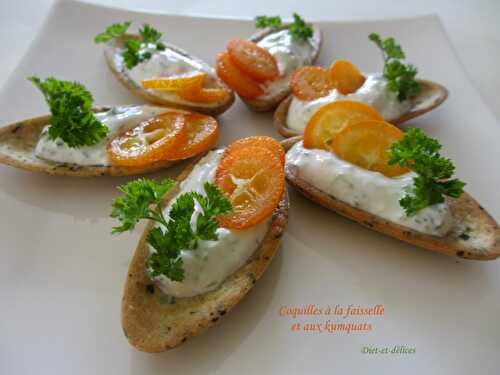 Coquilles à la faisselle et aux kumquats