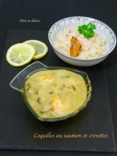 Coquilles au saumon et crevettes