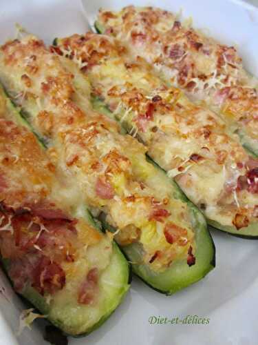 Courgettes farcies au jambon blanc