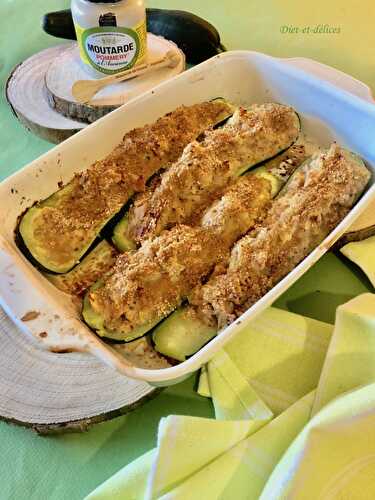 Courgettes farcies au thon et à la moutarde de Meaux