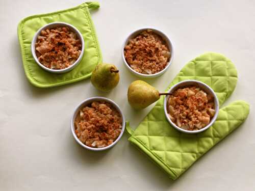 Crumble aux poires, spéculoos et sirop d’érable