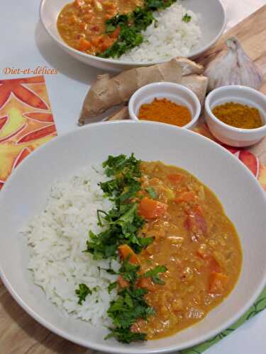 Curry de lentilles corail aux carottes