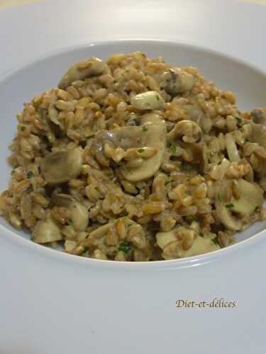 Epeautre farro façon risotto aux champignons