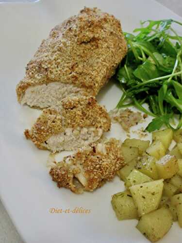 Filet de poulet pané à la poudre de noisette