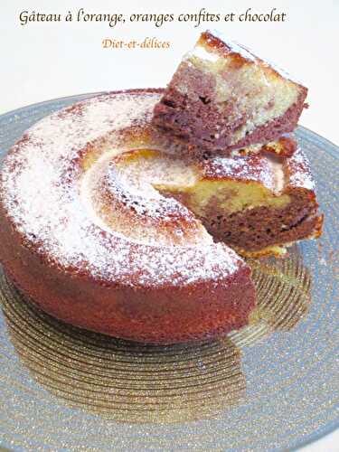 Gâteau à l’orange, oranges confites et chocolat