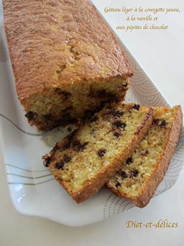 Gâteau léger à la courgette jaune, à la vanille et aux pépites de chocolat