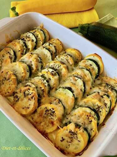 Gratin de courgettes bicolores