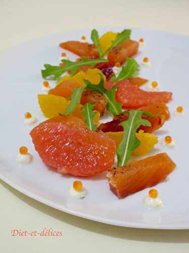 Gravlax de truite aux agrumes