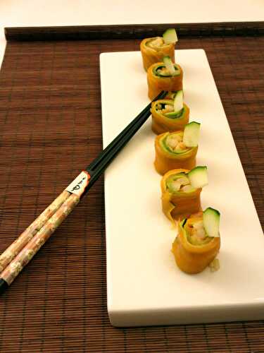 Maki de truite et courgette à la crevette