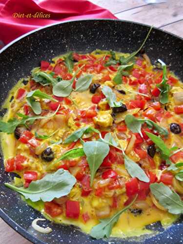 Omelette aux poivrons et olives