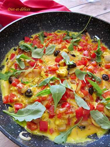 Omelette aux poivrons et olives