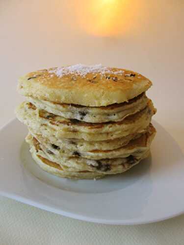 Pancakes légers à la noix de coco et pépites de chocolat