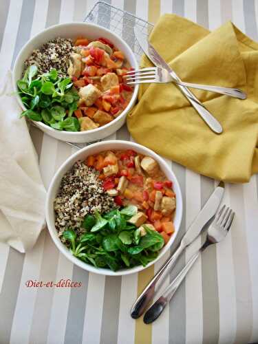 Poulet et légumes au beurre de cacahuète