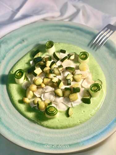 Ravioles au roquefort et déclinaison de courgette