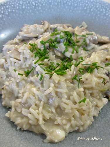 Risotto au chaource et aux champignons