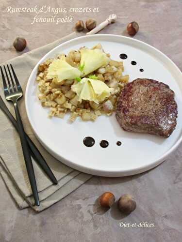 Rumsteak d’Angus, crozets et fenouil poêlé