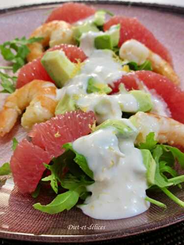 Salade acidulée aux crevettes