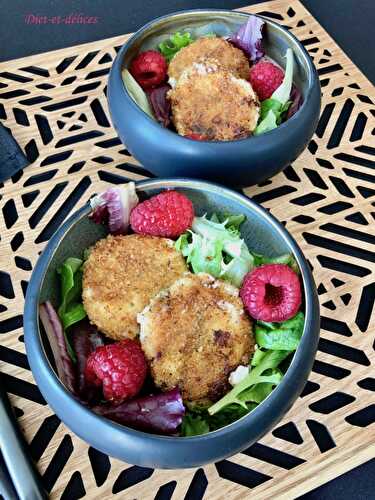 Salade de chèvre pané et framboises