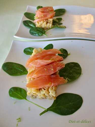 Salade de lentilles corail au saumon fumé