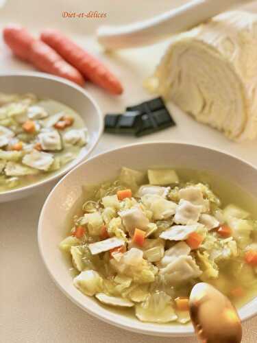 Soupe de ravioles aux petits légumes