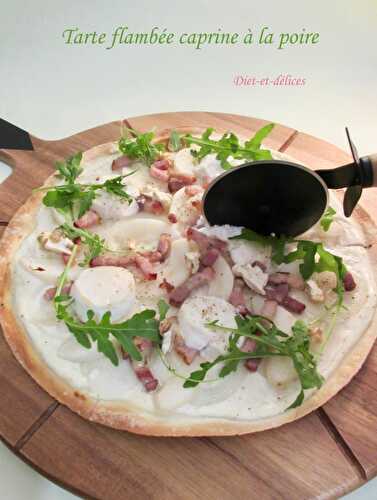 Tarte flambée caprine à la poire