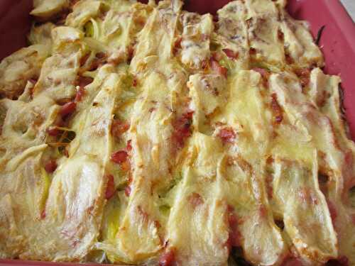 Tartiflette aux poireaux