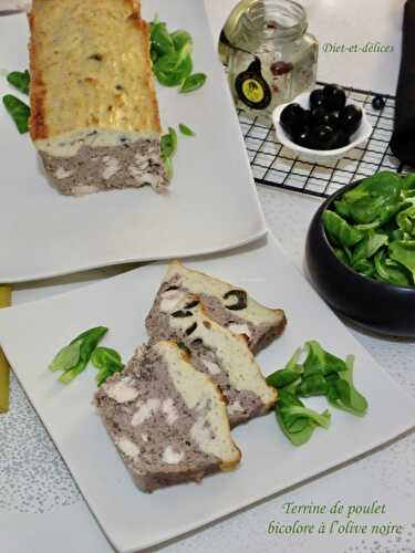 Terrine de poulet bicolore à l’olive noire